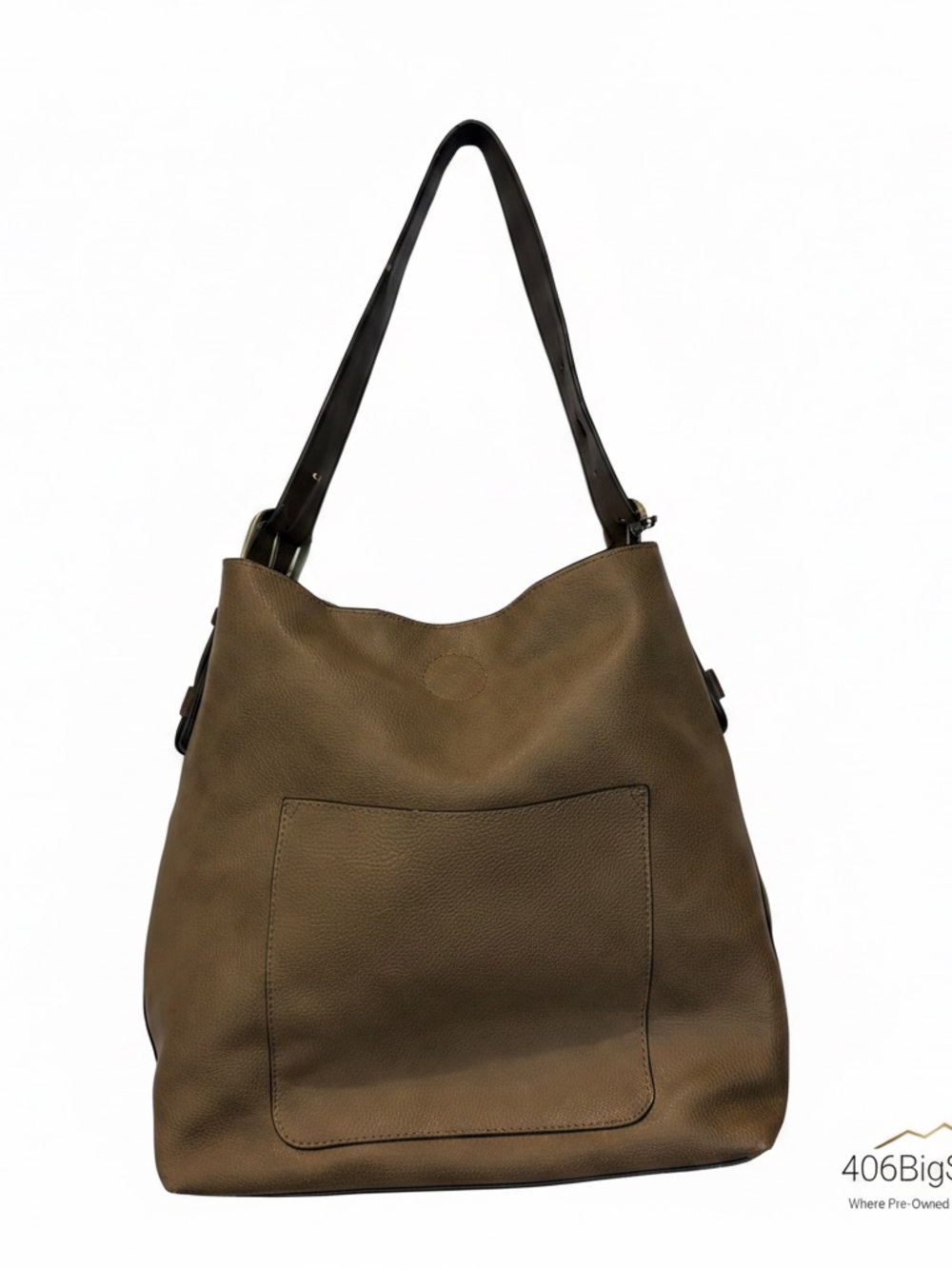 Joy Susan Olive Brown Vegan Leather Shoulder Hobo